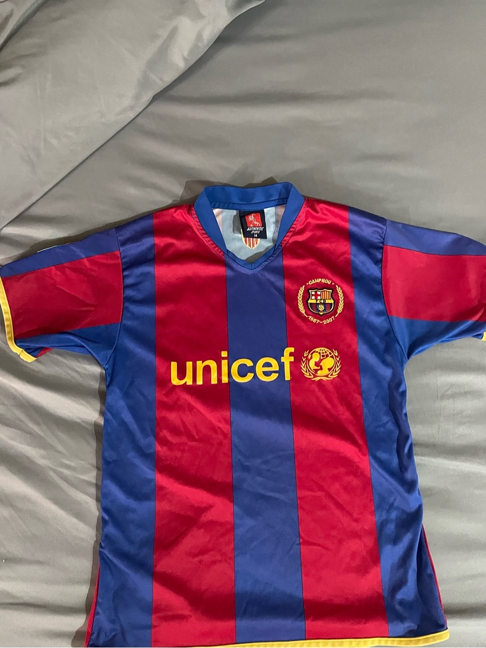 Nike FC Barcelona 2007 2008 Home Jersey Camp Nou 50th Anniversary Kids Size 14